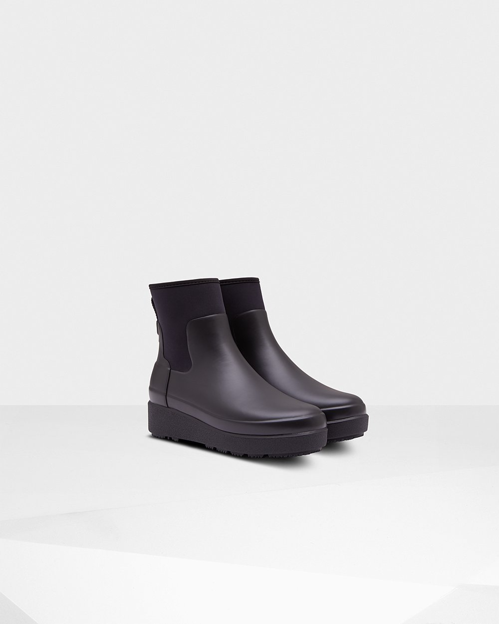 Hunter Creeper Çizme Bayan Siyah - Refined Slim Fit Neoprene Chelsea - Türkiye BU3984215